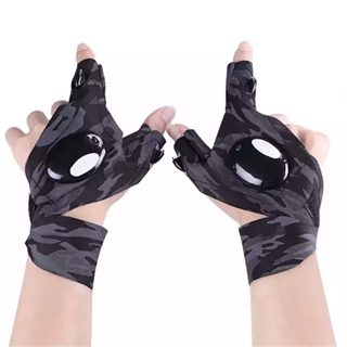 Handsker med hvidt lys - Camouflagefarvede 